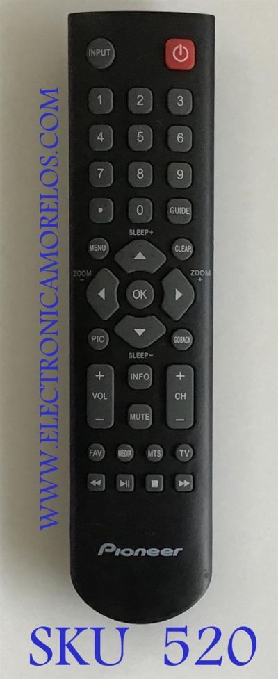 CONTROL REMOTO ORIGINAL NUEVO  PIONEER / 06-520W37-PI01X / 06-520W37-C008X / 57-894190-0HA / RC200